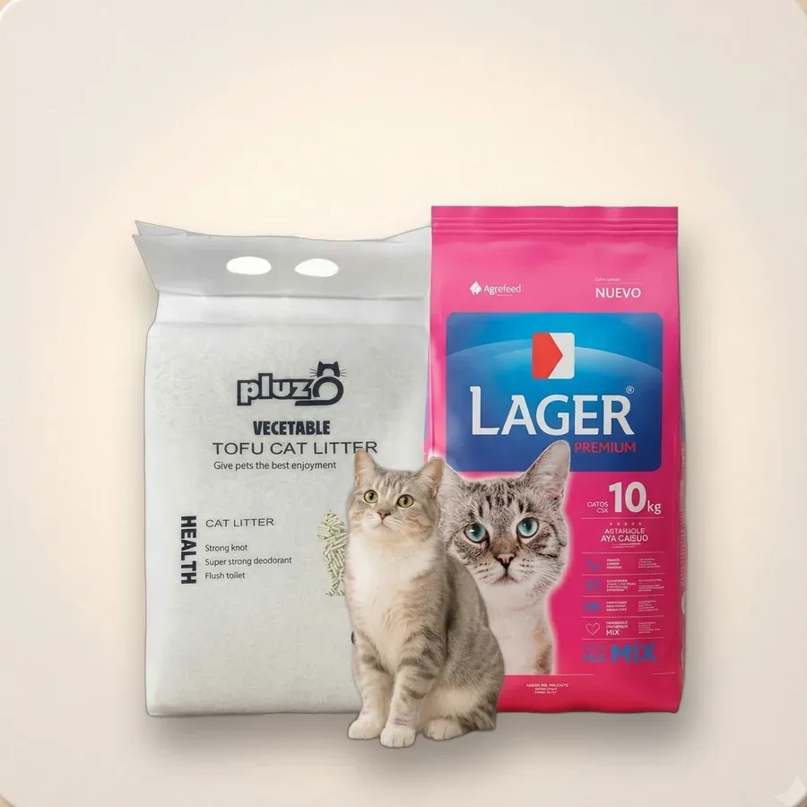Lager Gatos 10kg + Arena sanitaria Tofu
